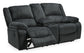 Draycoll DBL Rec Loveseat w/Console- Slate Color