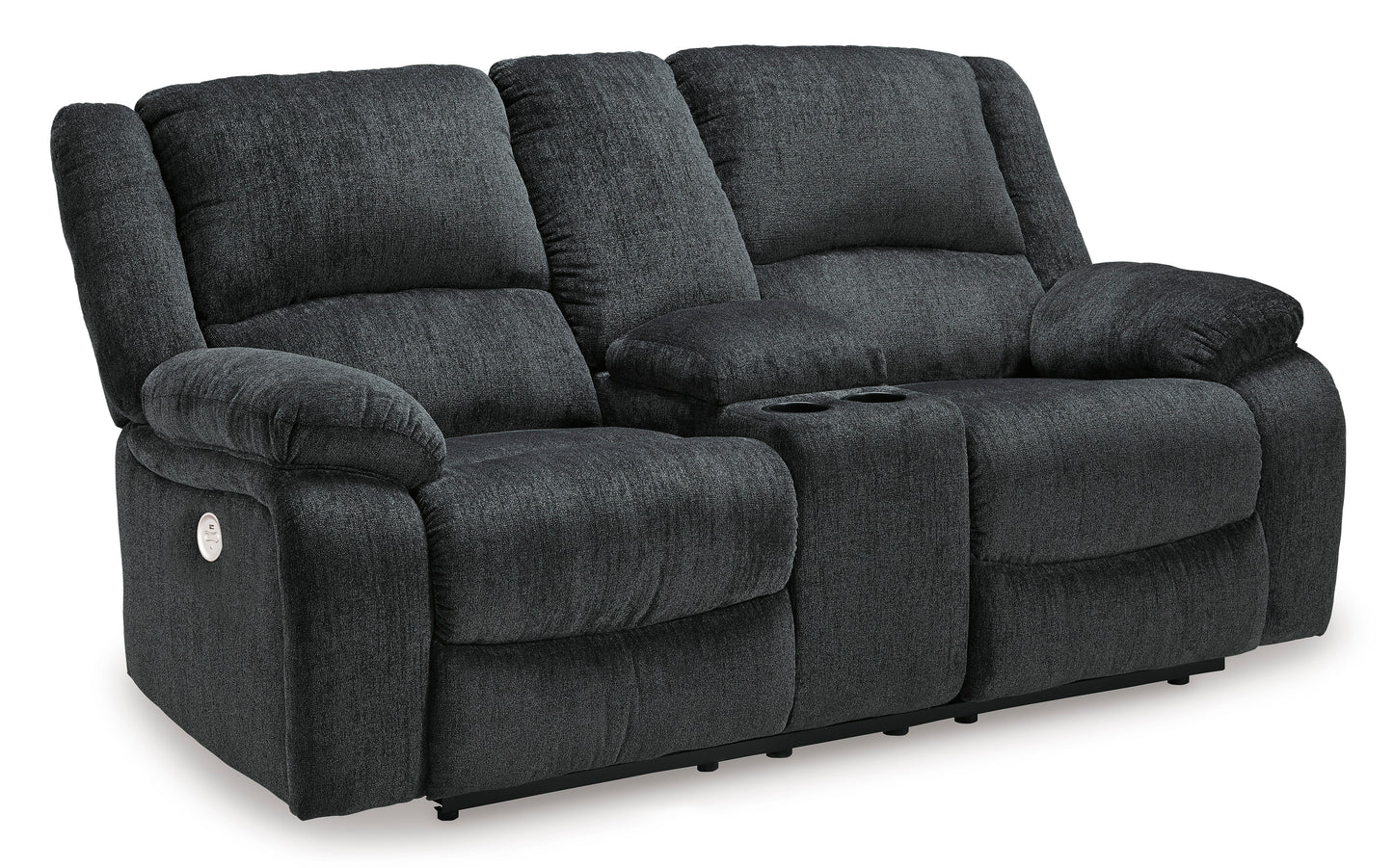 Draycoll DBL REC PWR Loveseat w/Console- Slate Color