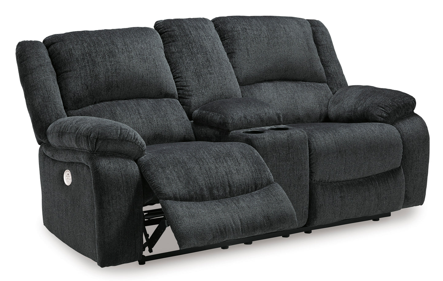 Draycoll DBL REC PWR Loveseat w/Console- Slate Color