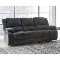 Draycoll Reclining Power Sofa- Slate Color