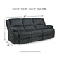 Draycoll Reclining Power Sofa- Slate Color