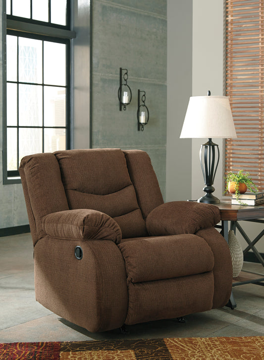 Tulen Rocker Recliner Fabric-- Chocolate Color