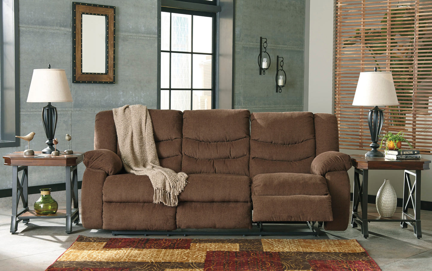 Tulen Reclining Sofa-- Chocolate Color