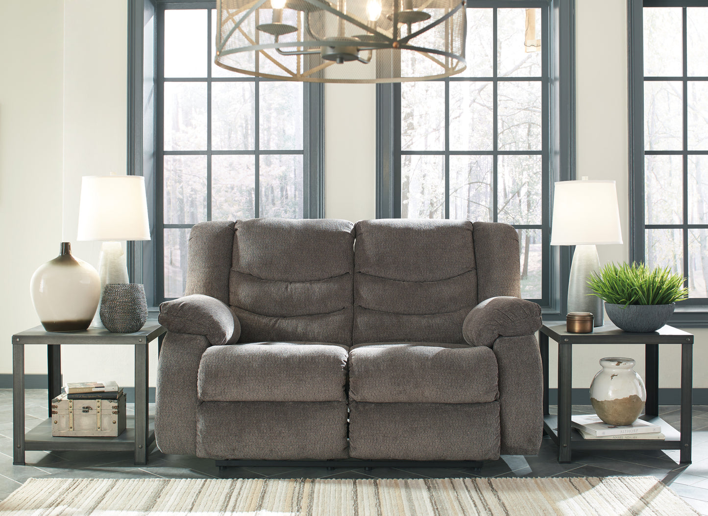 Tulen Reclining Loveseat- Dark Gray Color