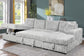 3Pc Arzelia_MediaSleeper_PullOut Sectional_LightGrey