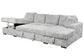 3Pc Arzelia_MediaSleeper_PullOut Sectional_LightGrey