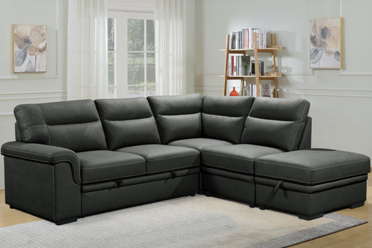 2Pc sectional Ruggiero_Pull Out_Cobblestone_Cement Color