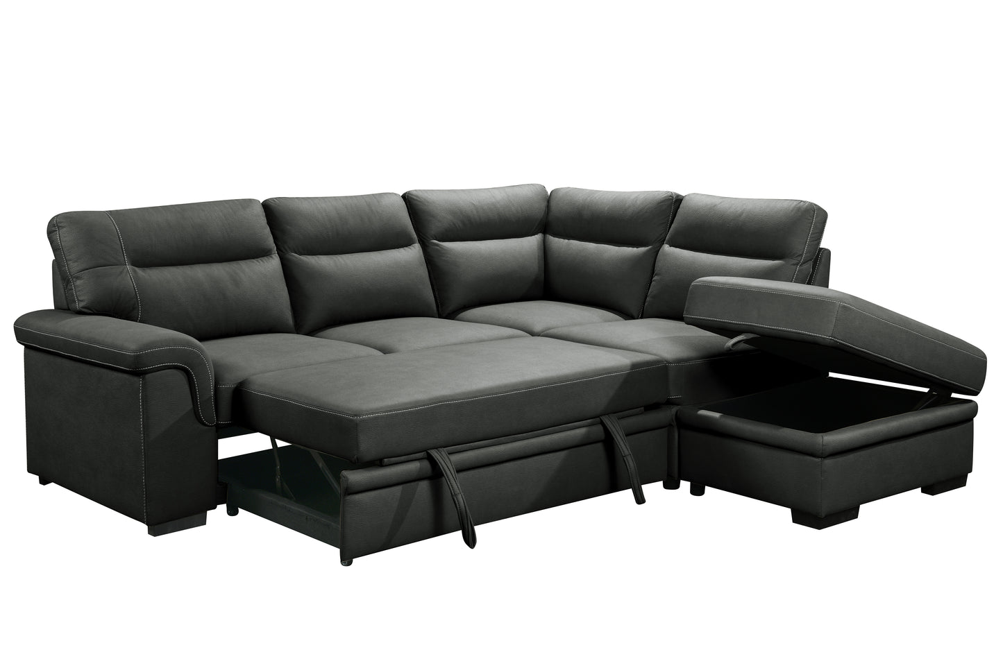 2Pc sectional Ruggiero_Pull Out_Cobblestone_Cement Color