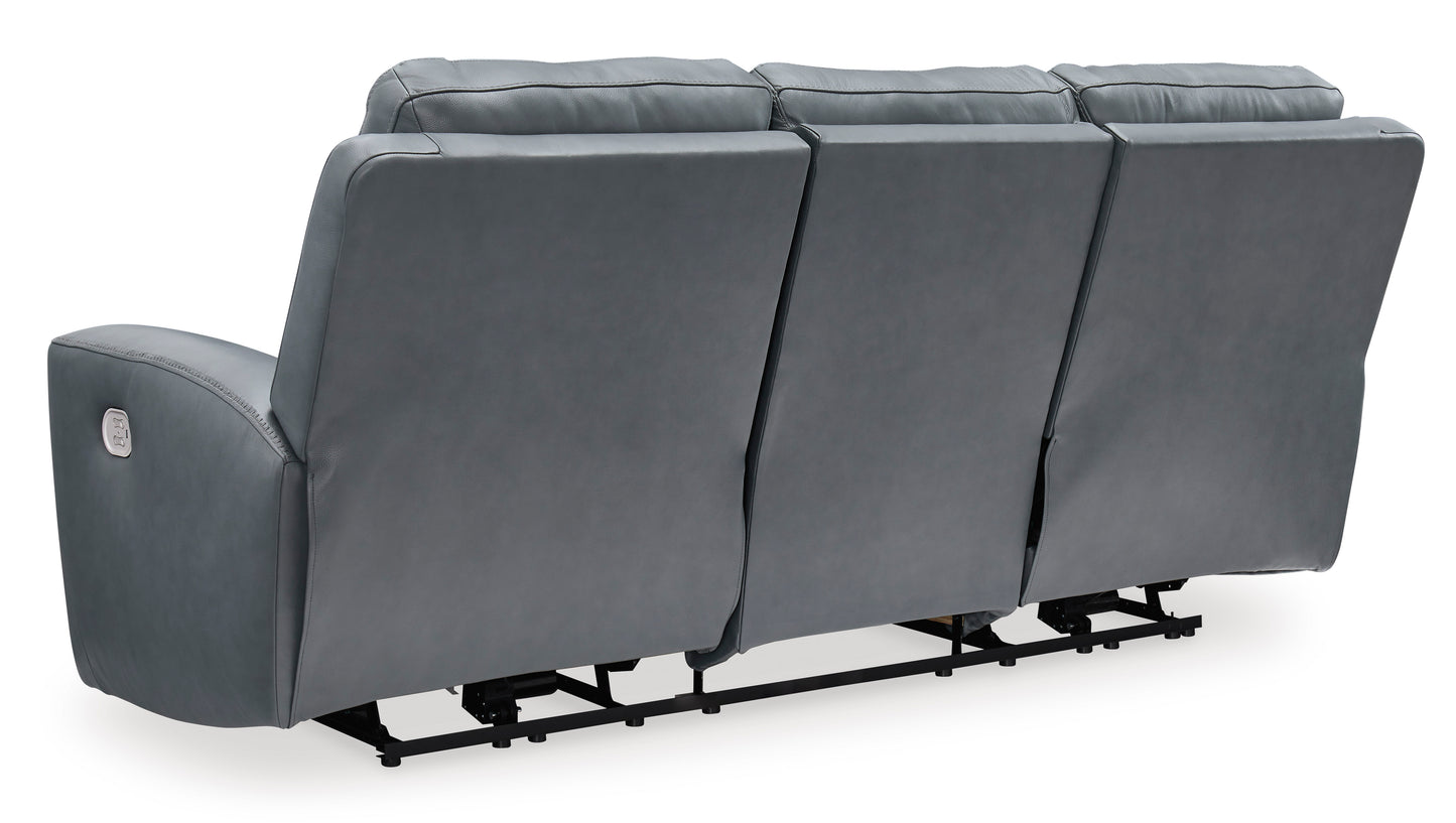 Mindanao PWR REC Sofa with ADJ Headrest-- Steel Color