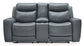 Mindanao PWR REC Loveseat/CON/ADJ HDRST-- Steel COlor