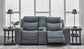 Mindanao PWR REC Loveseat/CON/ADJ HDRST-- Steel COlor