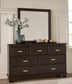 Covetown Full Panel Bed with Mirrored Dresser and Nightstand