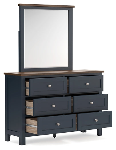 Landocken Full Panel Bed with Mirrored Dresser and Chest