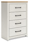 Linnocreek Twin Panel Bed with Storage with Mirrored Dresser and Chest
