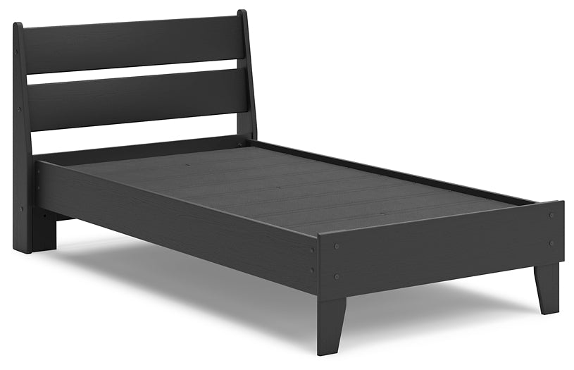 Socalle Twin Panel Platform Bed with Nightstand