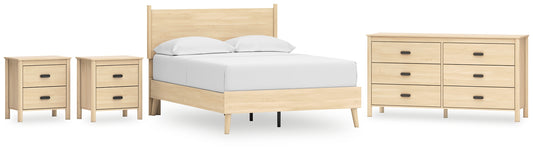 Cabinella Full Platform Panel Bed with Dresser and 2 Nightstands