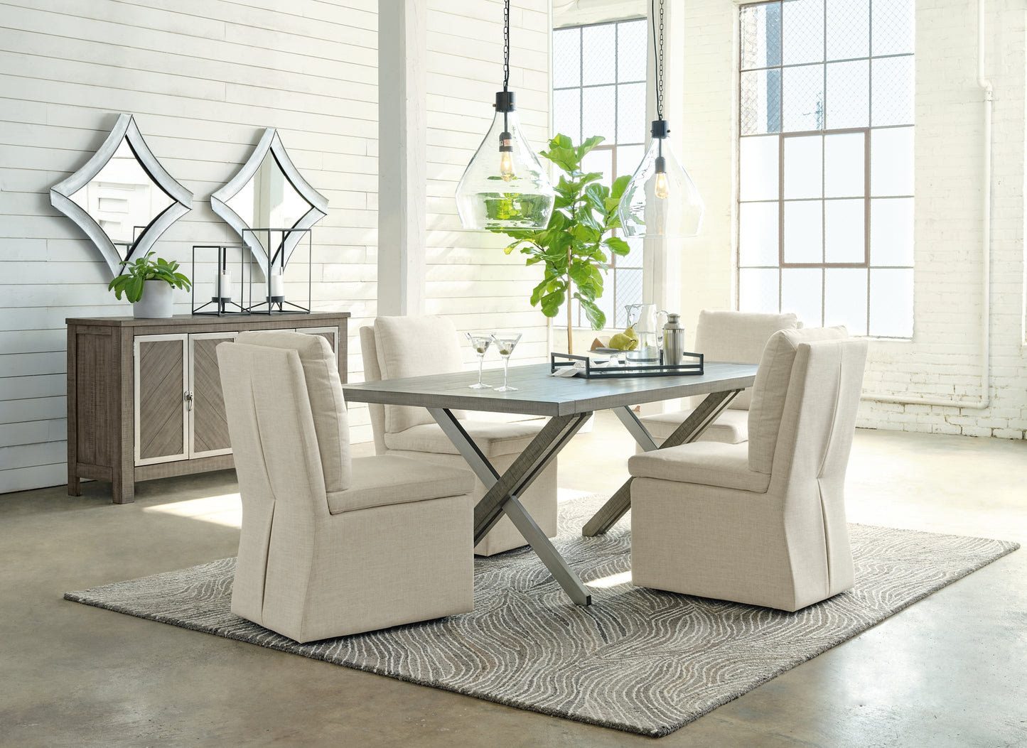 Krystanza Dining Table and 4 Chairs with Storage