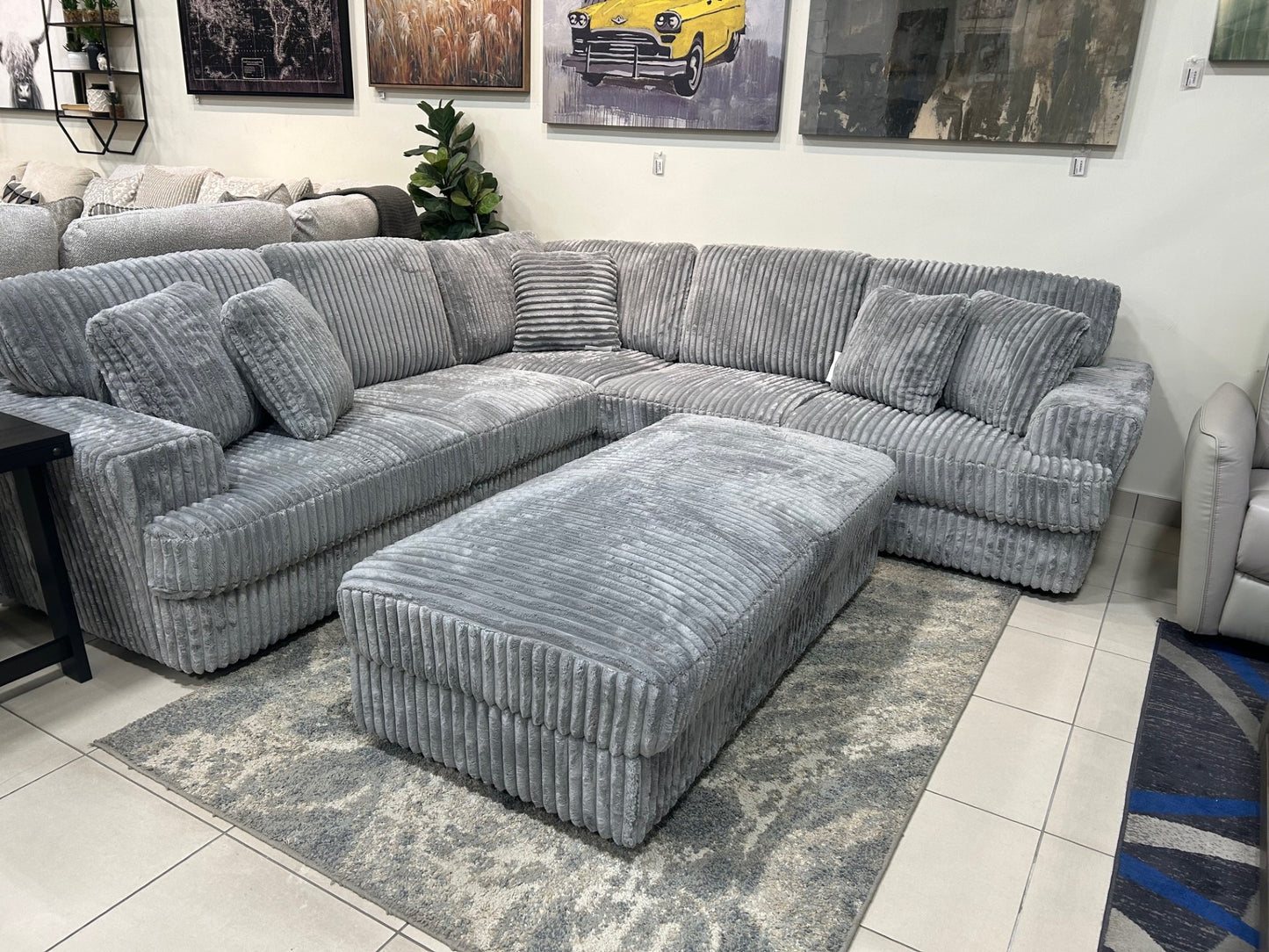 Tarra 3 pc sectional with storage ottoman