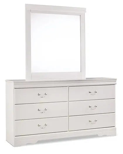 Anarasia Queen Sleigh Headboard with Mirrored Dresser and Chest Premier Furniture & Mattress