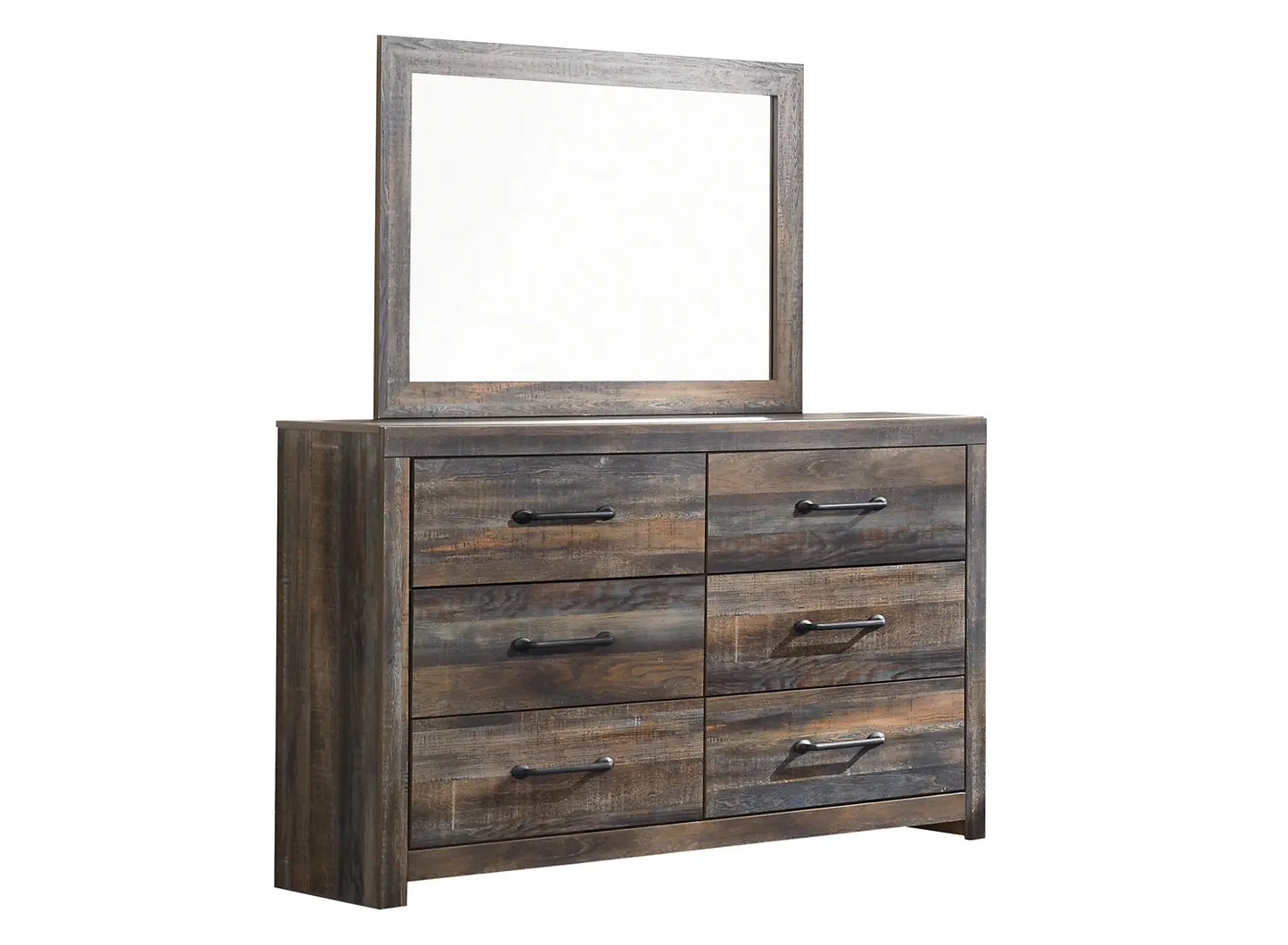 Drystan Queen Bookcase Bed with Mirrored Dresser Premier Furniture & Mattress