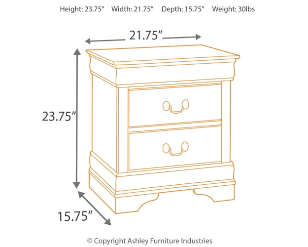 Alisdair Twin Sleigh Bed with Mirrored Dresser and 2 Nightstands