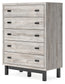 Vessalli Queen Panel Headboard with Mirrored Dresser and Chest