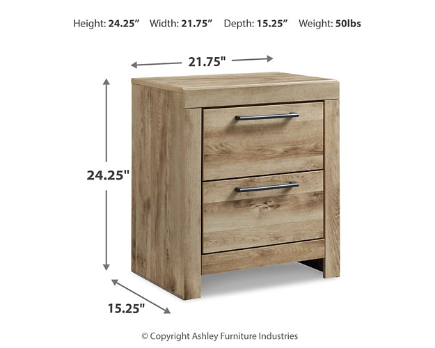 Hyanna Full Panel Bed with Storage with Mirrored Dresser, Chest and Nightstand